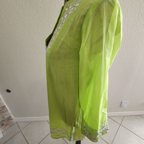 BARBARA GERWIT tunic length‎ embroidered floral Kurti size medium - Picture 5 of 9